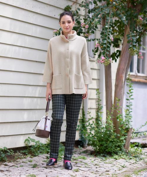 CARA O CRUZ / キャラ・オ・クルス テーラードジャケット | スタンドカラーニットジャケット【ANNE CLAIRE】【35th】 | 詳細20