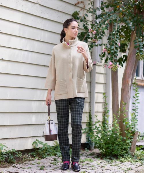 CARA O CRUZ / キャラ・オ・クルス テーラードジャケット | スタンドカラーニットジャケット【ANNE CLAIRE】【35th】 | 詳細21