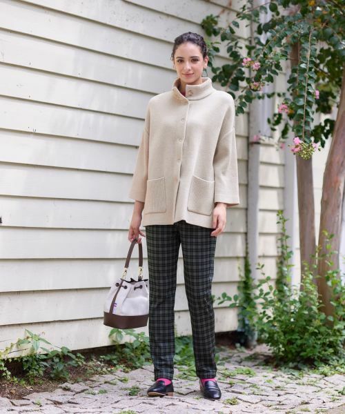 CARA O CRUZ / キャラ・オ・クルス テーラードジャケット | スタンドカラーニットジャケット【ANNE CLAIRE】【35th】 | 詳細22