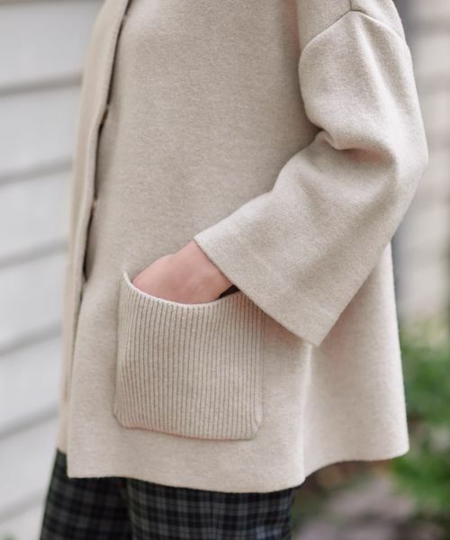 CARA O CRUZ / キャラ・オ・クルス テーラードジャケット | スタンドカラーニットジャケット【ANNE CLAIRE】【35th】 | 詳細25