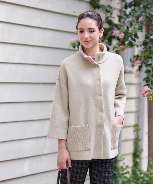 CARA O CRUZ / キャラ・オ・クルス テーラードジャケット | スタンドカラーニットジャケット【ANNE CLAIRE】【35th】 | 詳細3