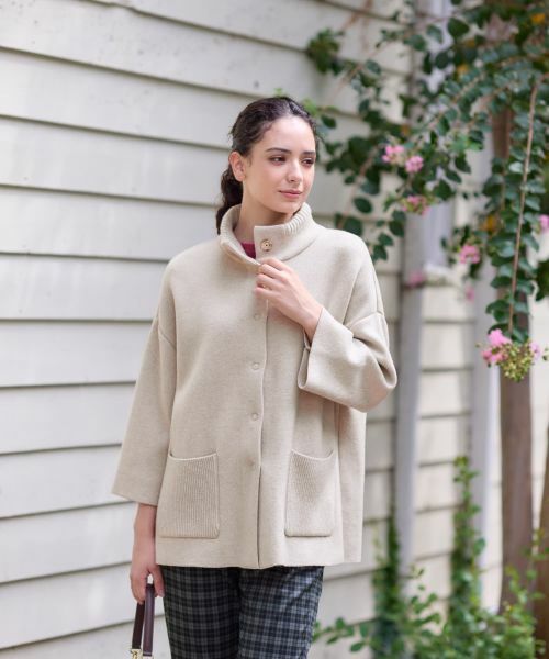 CARA O CRUZ / キャラ・オ・クルス テーラードジャケット | スタンドカラーニットジャケット【ANNE CLAIRE】【35th】 | 詳細4