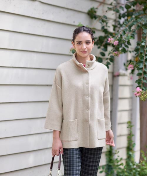 CARA O CRUZ / キャラ・オ・クルス テーラードジャケット | スタンドカラーニットジャケット【ANNE CLAIRE】【35th】 | 詳細5