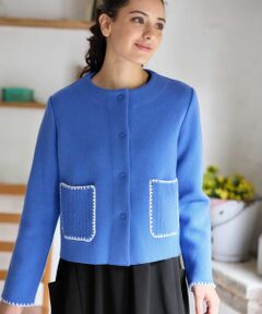 CARA O CRUZ / キャラ・オ・クルス テーラードジャケット | ノーカラーニットジャケット【ANNE CLAIRE】【35th】