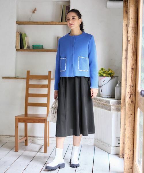 CARA O CRUZ / キャラ・オ・クルス テーラードジャケット | ノーカラーニットジャケット【ANNE CLAIRE】【35th】 | 詳細16