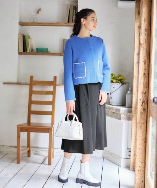 CARA O CRUZ / キャラ・オ・クルス テーラードジャケット | ノーカラーニットジャケット【ANNE CLAIRE】【35th】 | 詳細17