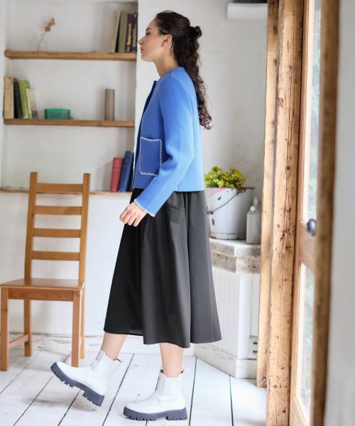 CARA O CRUZ / キャラ・オ・クルス テーラードジャケット | ノーカラーニットジャケット【ANNE CLAIRE】【35th】 | 詳細18