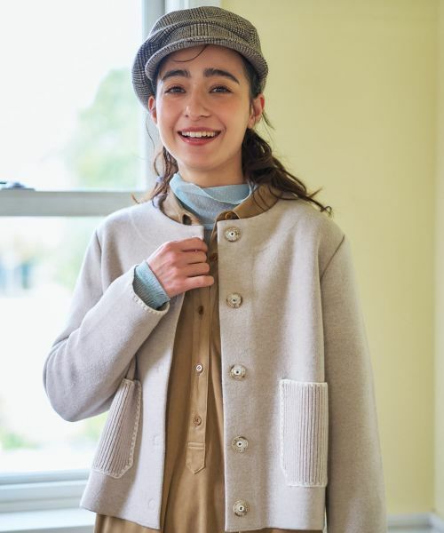 CARA O CRUZ / キャラ・オ・クルス テーラードジャケット | ノーカラーニットジャケット【ANNE CLAIRE】【35th】 | 詳細2