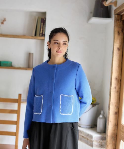 CARA O CRUZ / キャラ・オ・クルス テーラードジャケット | ノーカラーニットジャケット【ANNE CLAIRE】【35th】 | 詳細6