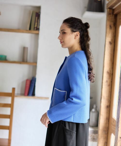 CARA O CRUZ / キャラ・オ・クルス テーラードジャケット | ノーカラーニットジャケット【ANNE CLAIRE】【35th】 | 詳細7