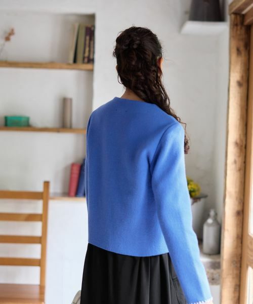 CARA O CRUZ / キャラ・オ・クルス テーラードジャケット | ノーカラーニットジャケット【ANNE CLAIRE】【35th】 | 詳細8