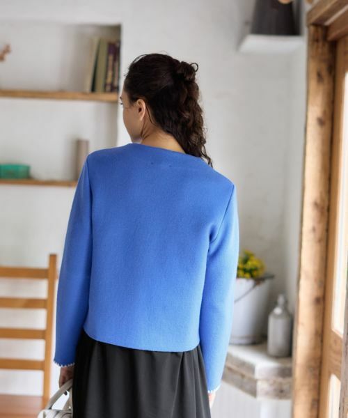 CARA O CRUZ / キャラ・オ・クルス テーラードジャケット | ノーカラーニットジャケット【ANNE CLAIRE】【35th】 | 詳細9