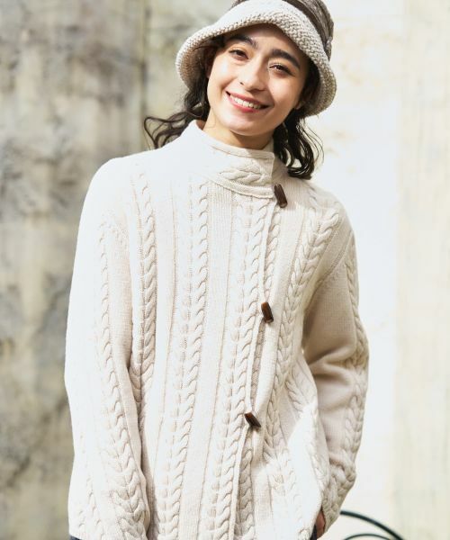 CARA O CRUZ / キャラ・オ・クルス テーラードジャケット | ケーブル編みニットジャケット【MUSETTI】(ベージュ)