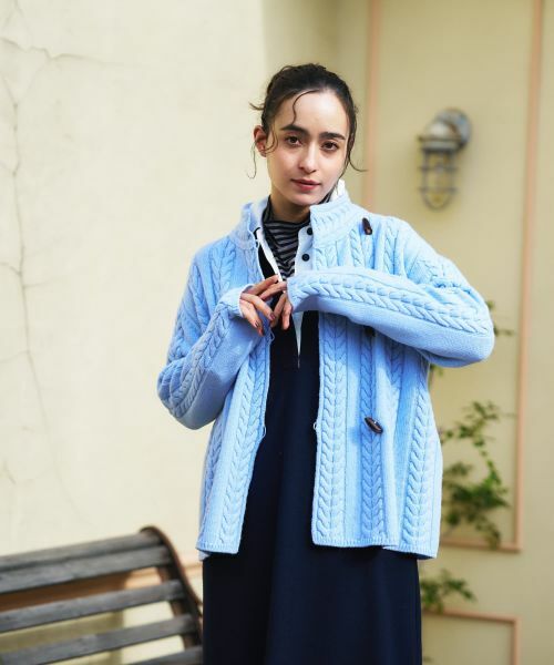 CARA O CRUZ / キャラ・オ・クルス テーラードジャケット | ケーブル編みニットジャケット【MUSETTI】 | 詳細1