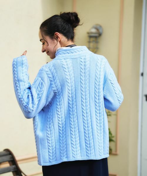 CARA O CRUZ / キャラ・オ・クルス テーラードジャケット | ケーブル編みニットジャケット【MUSETTI】 | 詳細7