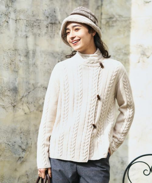 CARA O CRUZ / キャラ・オ・クルス テーラードジャケット | ケーブル編みニットジャケット【MUSETTI】 | 詳細9