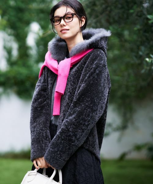 CARA O CRUZ / キャラ・オ・クルス テーラードジャケット | シープファーフーデッドジャケット【LISA CONTE】 | 詳細4