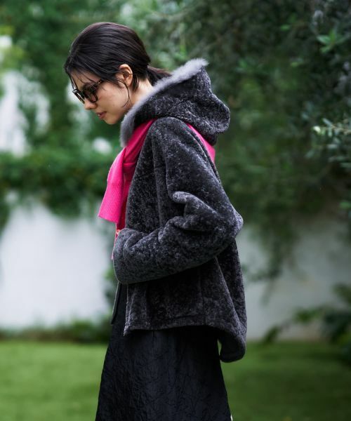 CARA O CRUZ / キャラ・オ・クルス テーラードジャケット | シープファーフーデッドジャケット【LISA CONTE】 | 詳細5