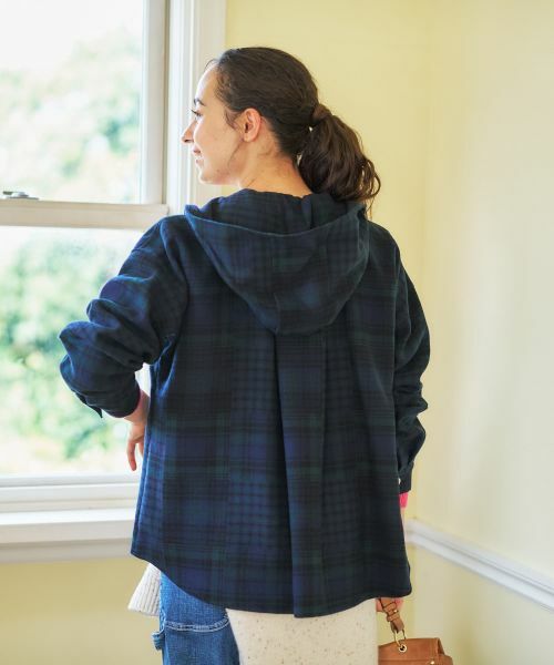 CARA O CRUZ / キャラ・オ・クルス シャツ・ブラウス | チェック柄フーデッド羽織ブラウス【CoC by CARA O CRUZ】 | 詳細10