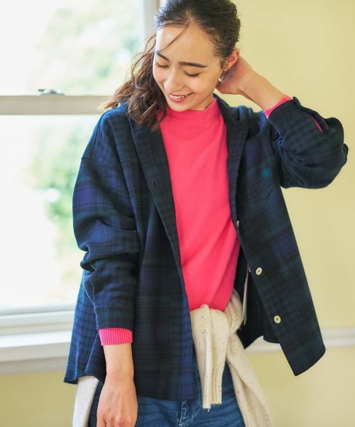 CARA O CRUZ / キャラ・オ・クルス シャツ・ブラウス | チェック柄フーデッド羽織ブラウス【CoC by CARA O CRUZ】 | 詳細13