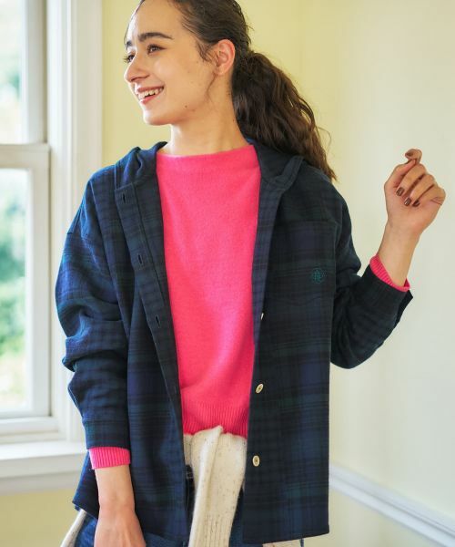 CARA O CRUZ / キャラ・オ・クルス シャツ・ブラウス | チェック柄フーデッド羽織ブラウス【CoC by CARA O CRUZ】 | 詳細14