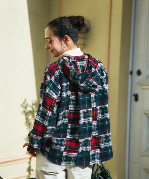CARA O CRUZ / キャラ・オ・クルス シャツ・ブラウス | チェック柄フーデッド羽織ブラウス【CoC by CARA O CRUZ】 | 詳細6