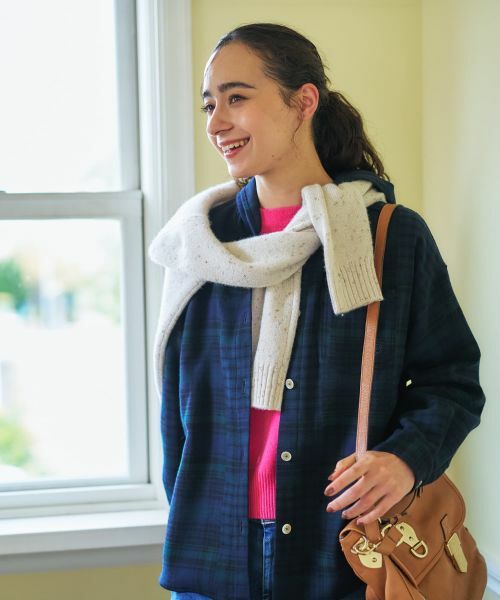 CARA O CRUZ / キャラ・オ・クルス シャツ・ブラウス | チェック柄フーデッド羽織ブラウス【CoC by CARA O CRUZ】 | 詳細8