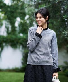 CARA O CRUZ / キャラ・オ・クルス カットソー | 異素材フリル切替プルオーバー