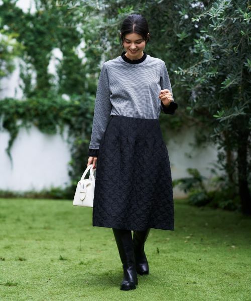 CARA O CRUZ / キャラ・オ・クルス カットソー | 異素材フリル切替プルオーバー | 詳細22