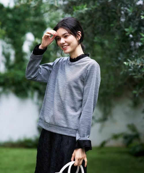 CARA O CRUZ / キャラ・オ・クルス カットソー | 異素材フリル切替プルオーバー | 詳細4