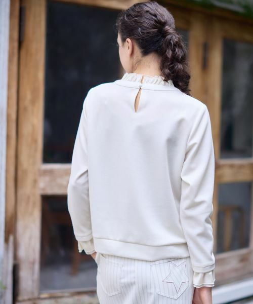 CARA O CRUZ / キャラ・オ・クルス カットソー | 異素材フリル切替プルオーバー | 詳細15