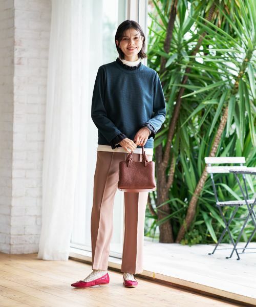 CARA O CRUZ / キャラ・オ・クルス カットソー | 異素材フリル切替プルオーバー | 詳細19