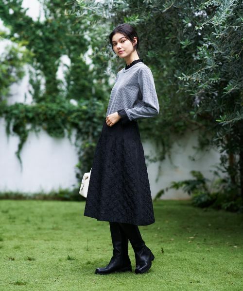 CARA O CRUZ / キャラ・オ・クルス カットソー | 異素材フリル切替プルオーバー | 詳細20