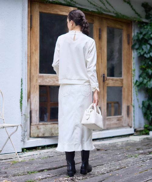 CARA O CRUZ / キャラ・オ・クルス カットソー | 異素材フリル切替プルオーバー | 詳細28