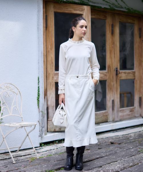 CARA O CRUZ / キャラ・オ・クルス カットソー | 異素材フリル切替プルオーバー | 詳細30