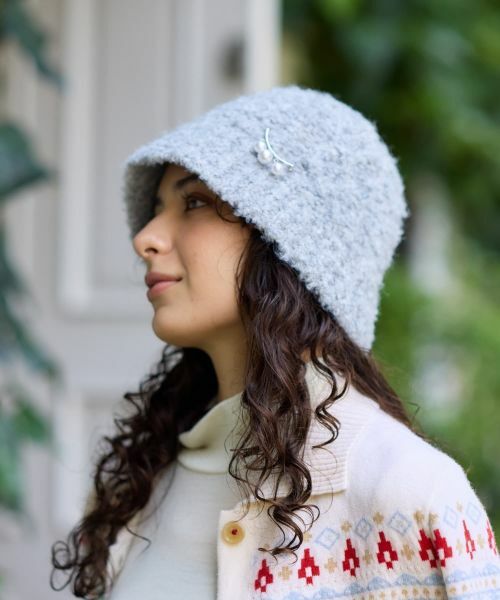 CARA O CRUZ / キャラ・オ・クルス ハット | ブローチ付き ニット帽 | 詳細2