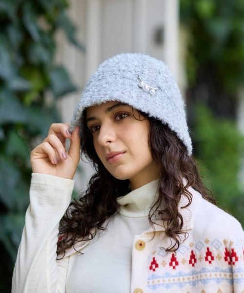 CARA O CRUZ / キャラ・オ・クルス ハット | ブローチ付き ニット帽 | 詳細3