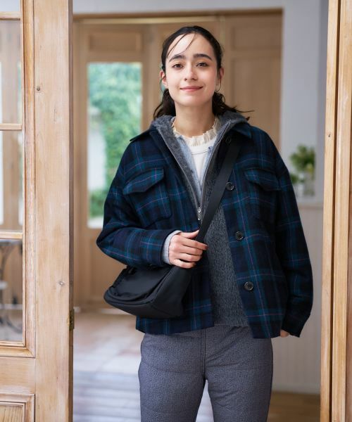 CARA O CRUZ / キャラ・オ・クルス テーラードジャケット | チェック柄中わたジャケット | 詳細1