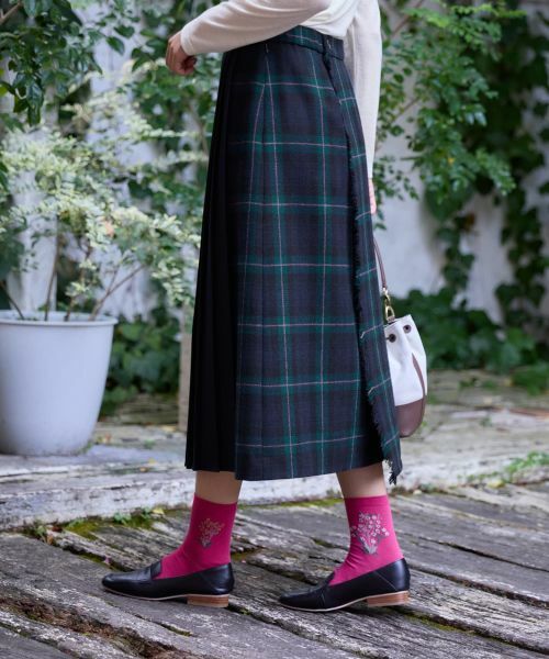 CARA O CRUZ / キャラ・オ・クルス ミニ・ひざ丈スカート | 4WAY チェック柄ラップスカート | 詳細13