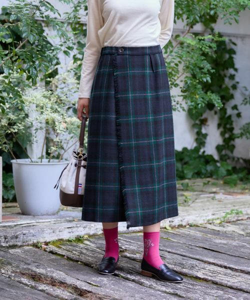 CARA O CRUZ / キャラ・オ・クルス ミニ・ひざ丈スカート | 4WAY チェック柄ラップスカート | 詳細8