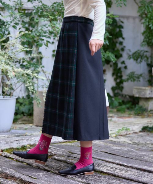 CARA O CRUZ / キャラ・オ・クルス ミニ・ひざ丈スカート | 4WAY チェック柄ラップスカート | 詳細9