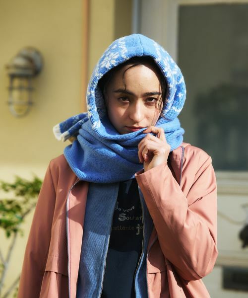 CARA O CRUZ / キャラ・オ・クルス マフラー・ショール・スヌード・ストール | ノルディック柄フーデットマフラー | 詳細1