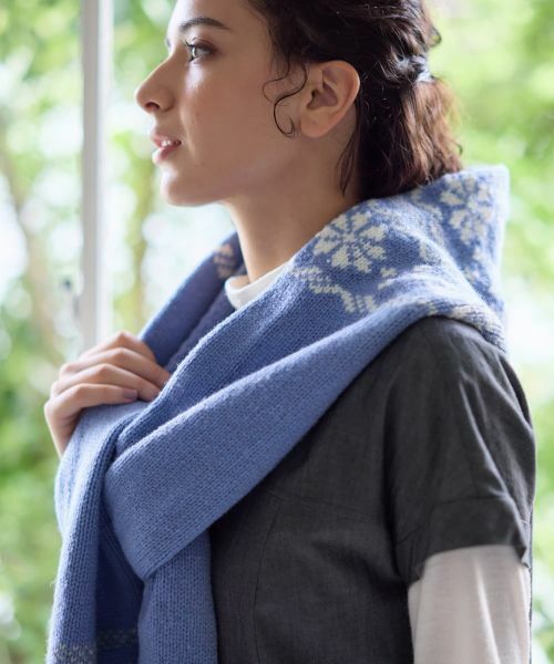 CARA O CRUZ / キャラ・オ・クルス マフラー・ショール・スヌード・ストール | ノルディック柄フーデットマフラー | 詳細6