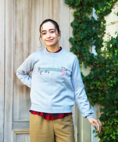CARA O CRUZ / キャラ・オ・クルス ニット・セーター | 音符刺繍ニット【ZEGNA BARUFFA】 | 詳細1