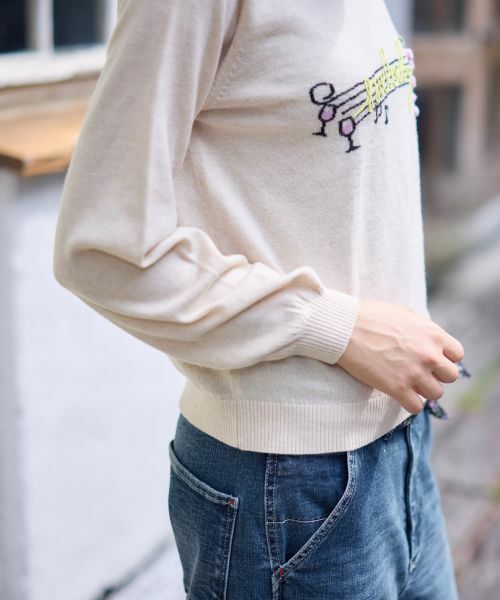 CARA O CRUZ / キャラ・オ・クルス ニット・セーター | 音符刺繍ニット【ZEGNA BARUFFA】 | 詳細21