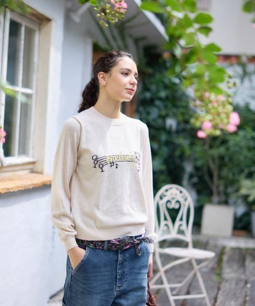 CARA O CRUZ / キャラ・オ・クルス ニット・セーター | 音符刺繍ニット【ZEGNA BARUFFA】 | 詳細5