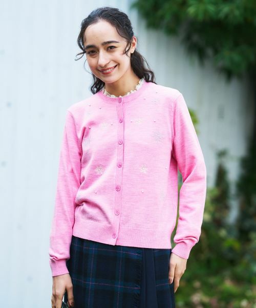 CARA O CRUZ / キャラ・オ・クルス カーディガン・ボレロ | 雪柄ニットカーディガン【ZEGNA BARUFFA】 | 詳細3