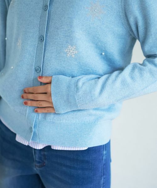 CARA O CRUZ / キャラ・オ・クルス カーディガン・ボレロ | 雪柄ニットカーディガン【ZEGNA BARUFFA】 | 詳細30