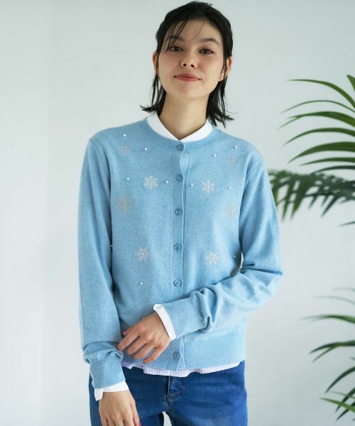 CARA O CRUZ / キャラ・オ・クルス カーディガン・ボレロ | 雪柄ニットカーディガン【ZEGNA BARUFFA】 | 詳細4