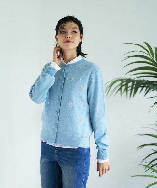 CARA O CRUZ / キャラ・オ・クルス カーディガン・ボレロ | 雪柄ニットカーディガン【ZEGNA BARUFFA】 | 詳細6